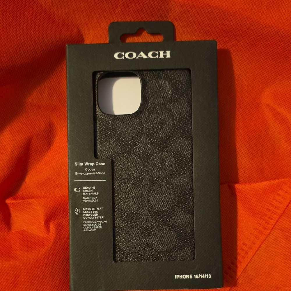 Coach Textured Black iPhone Case Nwt